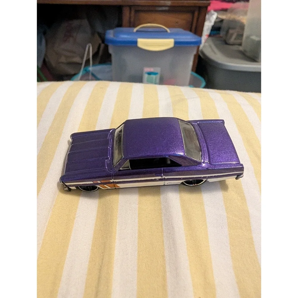 Hot Wheels 2006 Mattel 66 Nova Purple Diecast 1966 Chevy Nova Toy Car